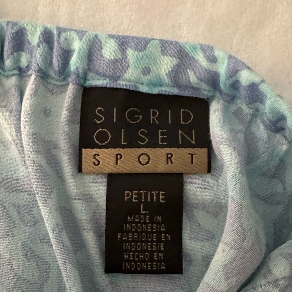 Sigrid Olsen Sport Blue Patterned Top - Picture 4 of 7